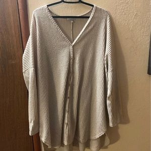 Waffle knit long sleeve